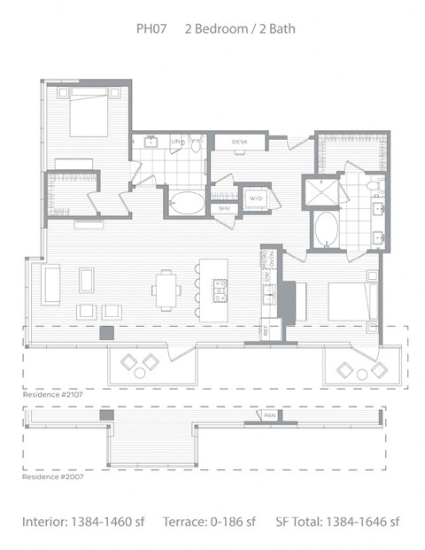 PH07 2 bedroom 2 bath at Stanza Little Italy, California, 92101